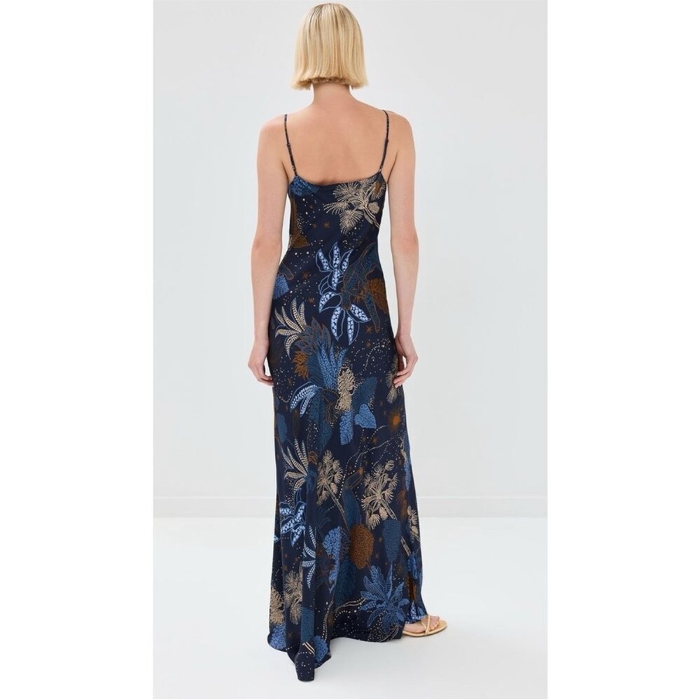New FARM Rio Night Jungle Navy Blue Slip Dress - Picture 4 of 10